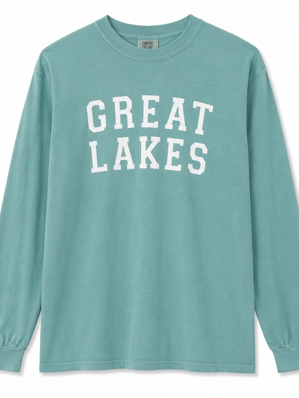 Great Lakes Teal Long Sleeve Graphic Tee - Size L - 100% Cotton - Lake Life - Picture 2 of 11